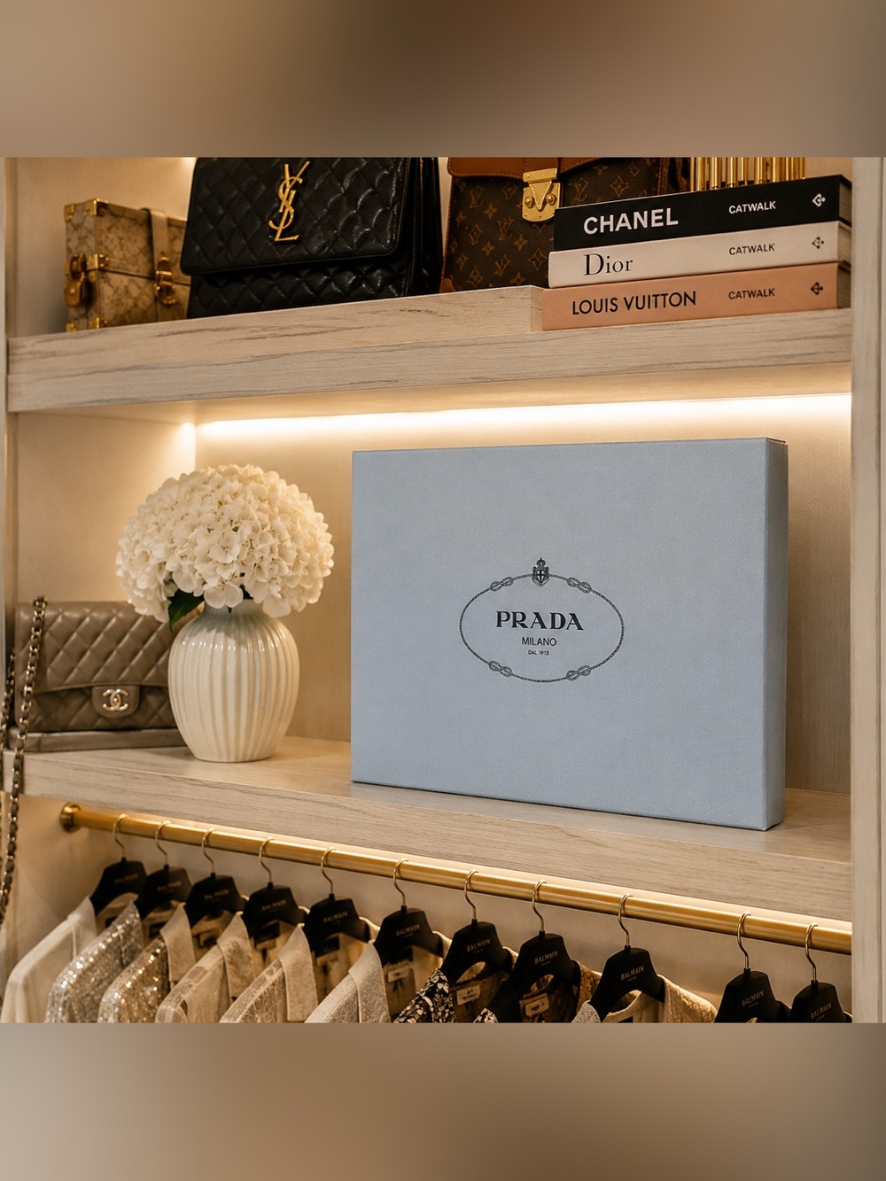 Authentic Prada Milano Designer Shoe Box w/ Original Tissue Paper Luxury Storage